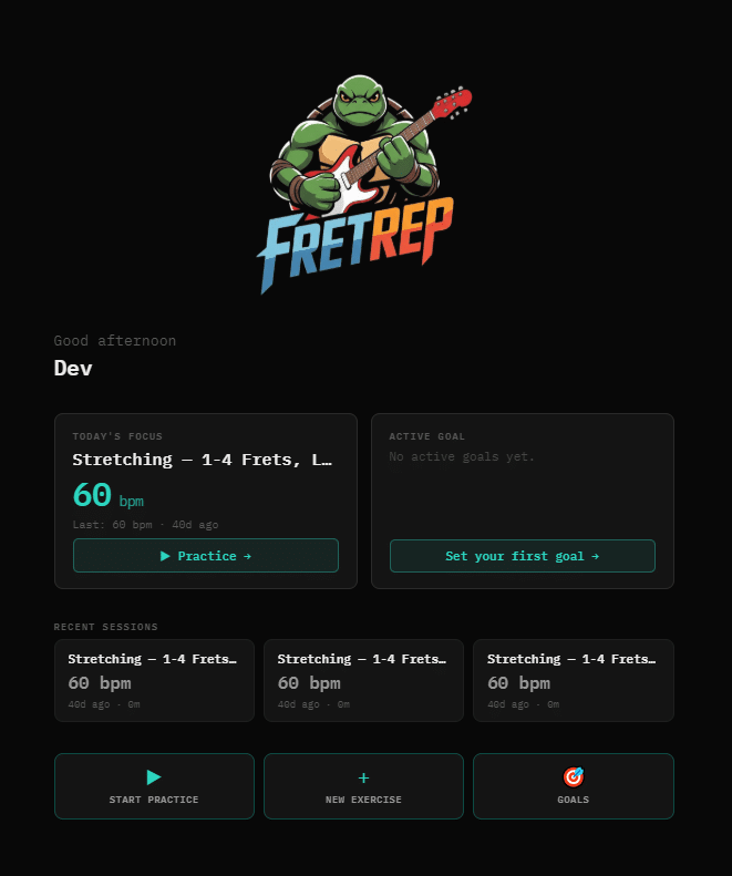 FretRep — guitar practice software
