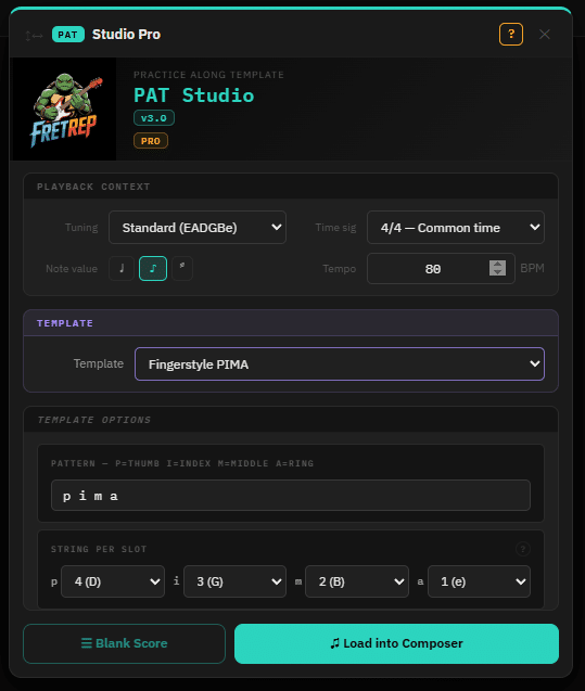 PAT Studio — guitar speed trainer
